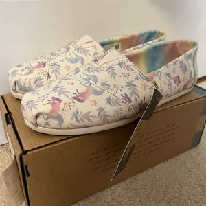 TOMS Venice Collection Rainbow Unicorn Canvas Shoes womens size 8.5